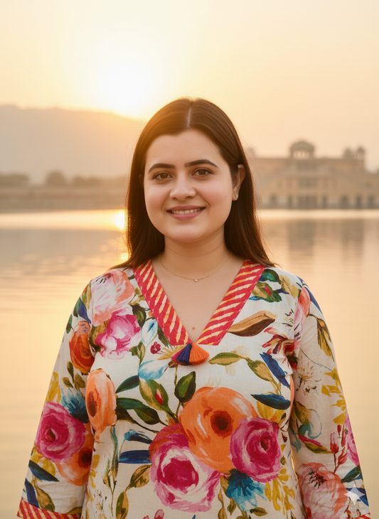 Breathable & Stylish Floral Cotton Kurti