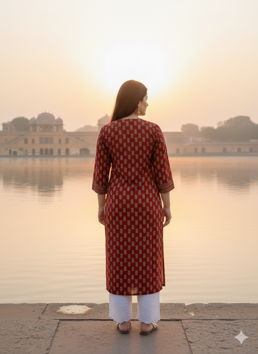 Airy Cotton Kurti Bagru