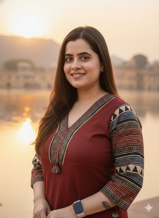 COMFORTABLE RED COTTON KURTI- PERFECT FOR DAILY WEAR