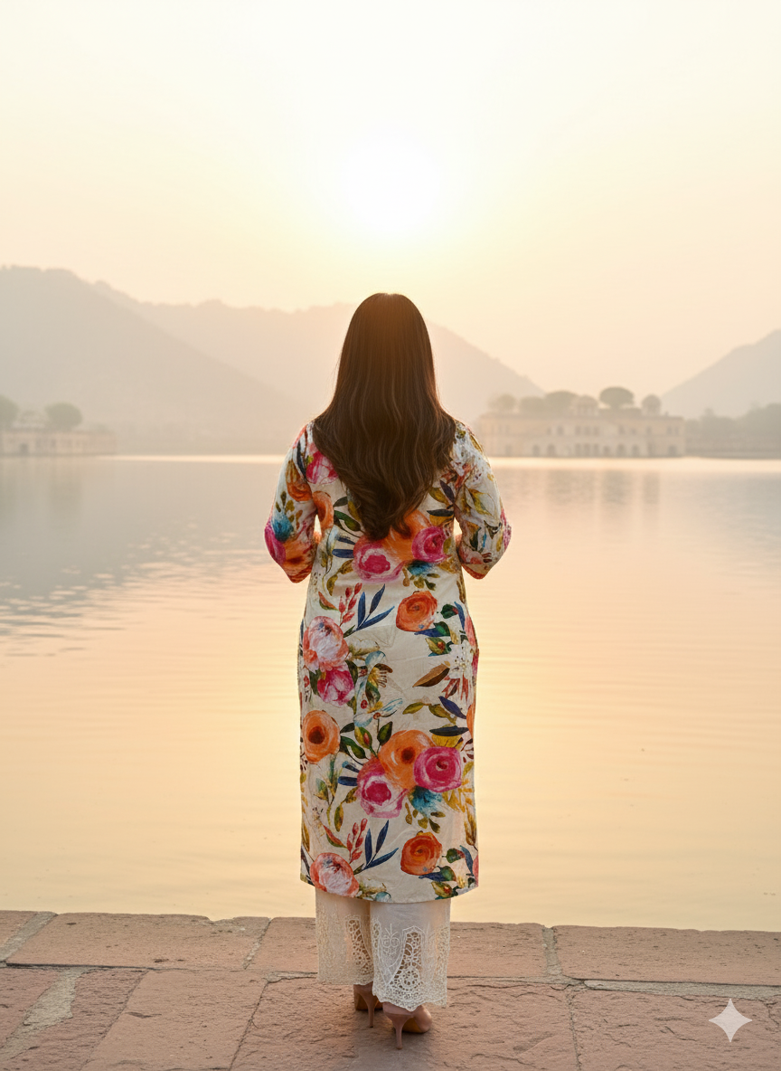 Breathable & Stylish Floral Cotton Kurti