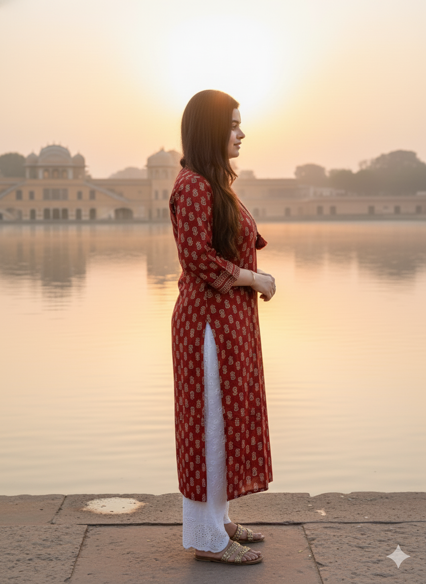 Airy Cotton Kurti Bagru