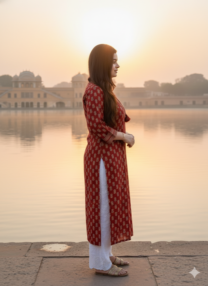 Airy Cotton Kurti Bagru