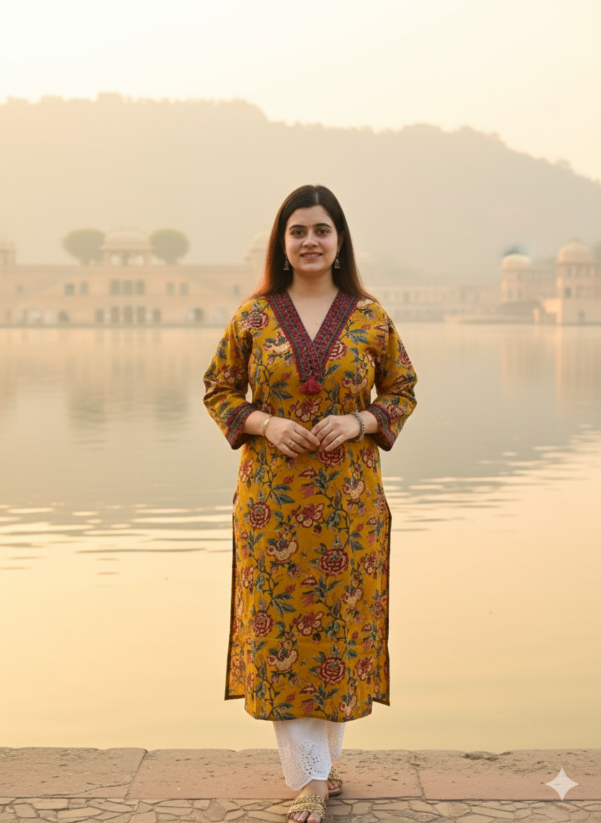 Airy Cotton kalamkari kurti for women