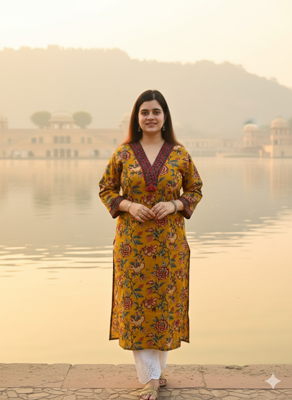 Airy Cotton kalamkari kurti for women