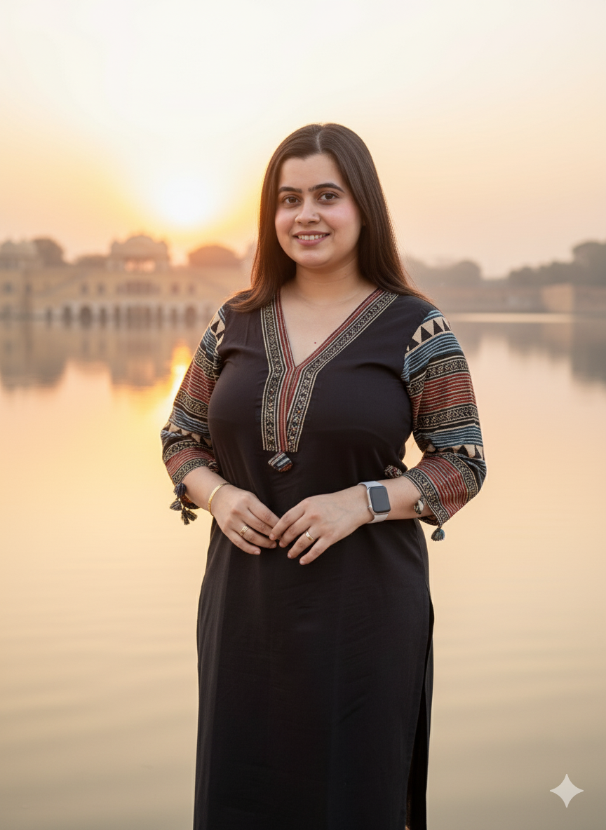 Breathable & Stylish Black Cotton Kurti