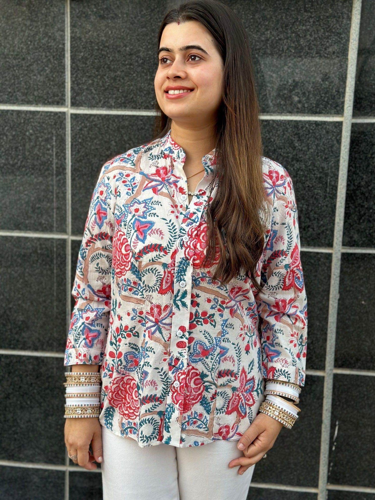 Handblock print shirt 78 - Vijay Laxmi