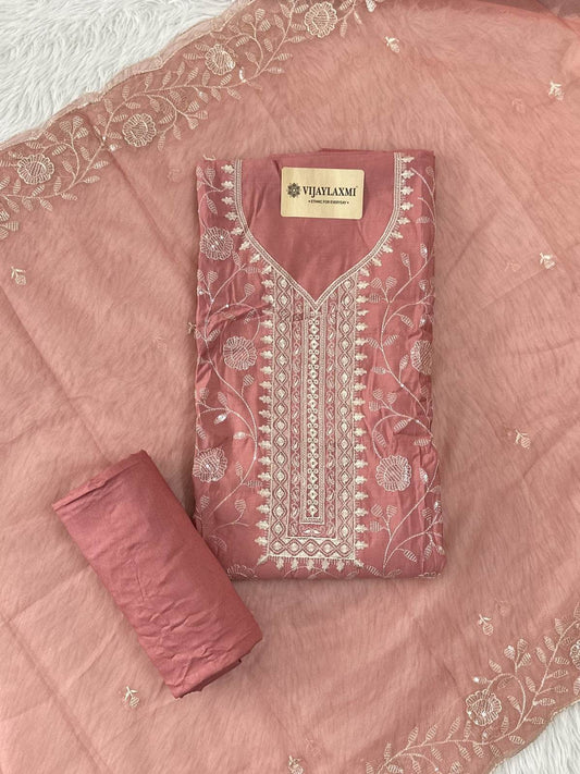 MUSLIN UNSTITCHED SUIT - Vijay Laxmi
