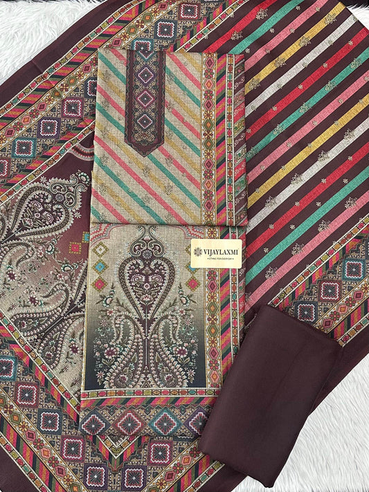 Winter Pashmina unstitched suit - Vijay Laxmi