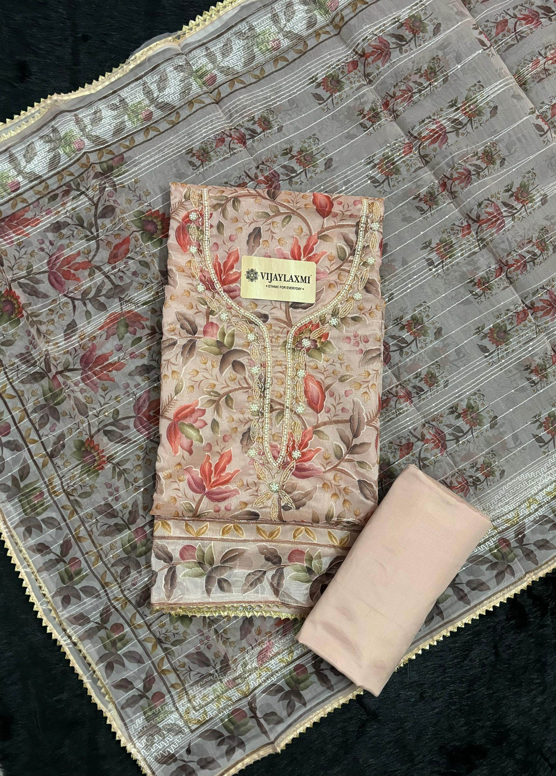 Organza UNSTITCHED SUIT - Vijay Laxmi