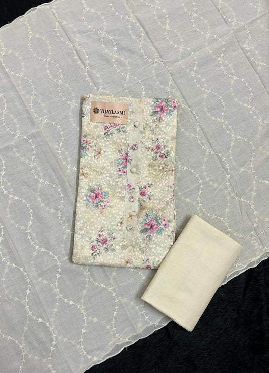 Cotton Suit Material with Cotton Dupatta - Vijay Laxmi