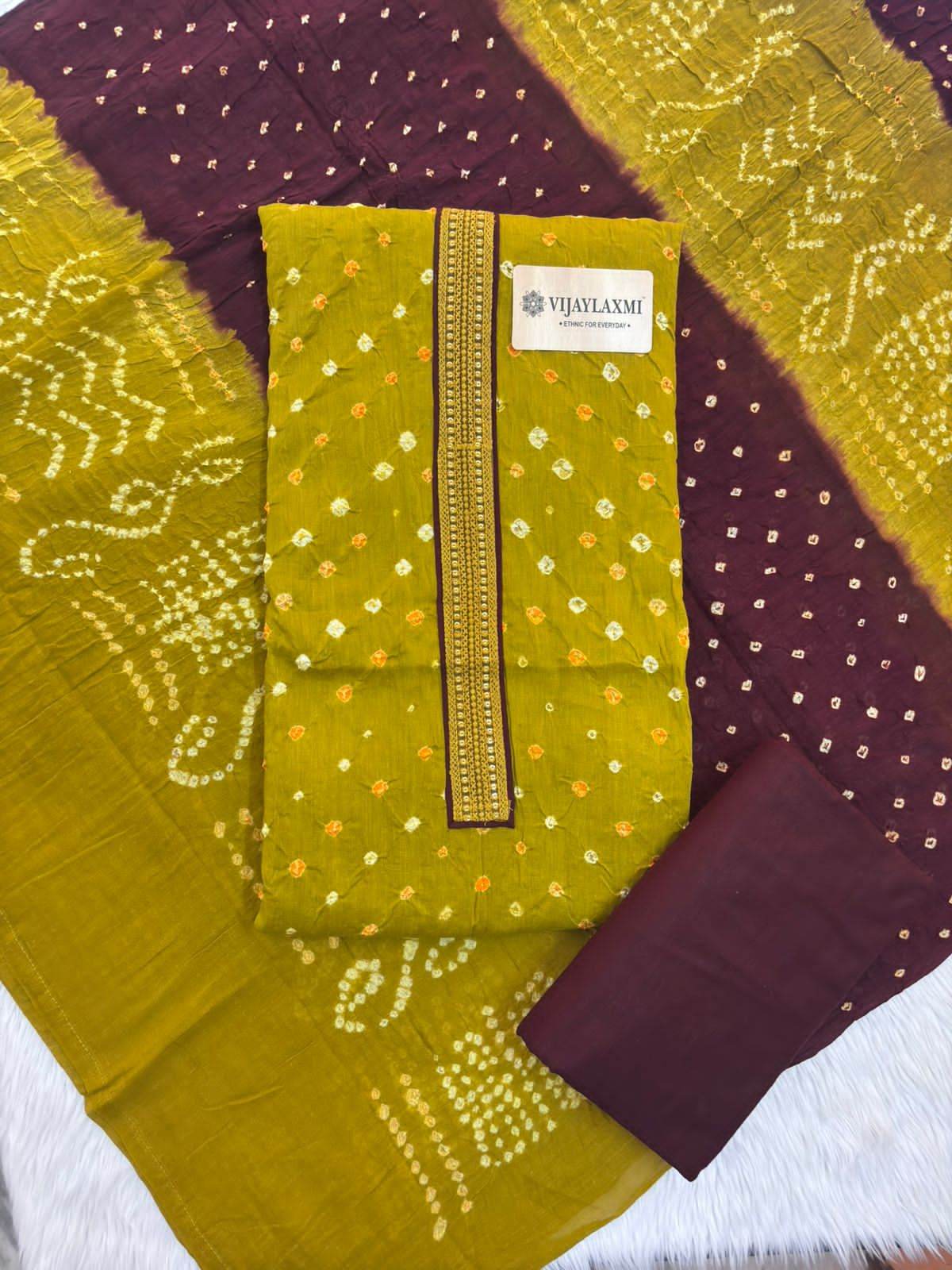 Cotton Suit Material with Cotton Dupatta - Vijay Laxmi