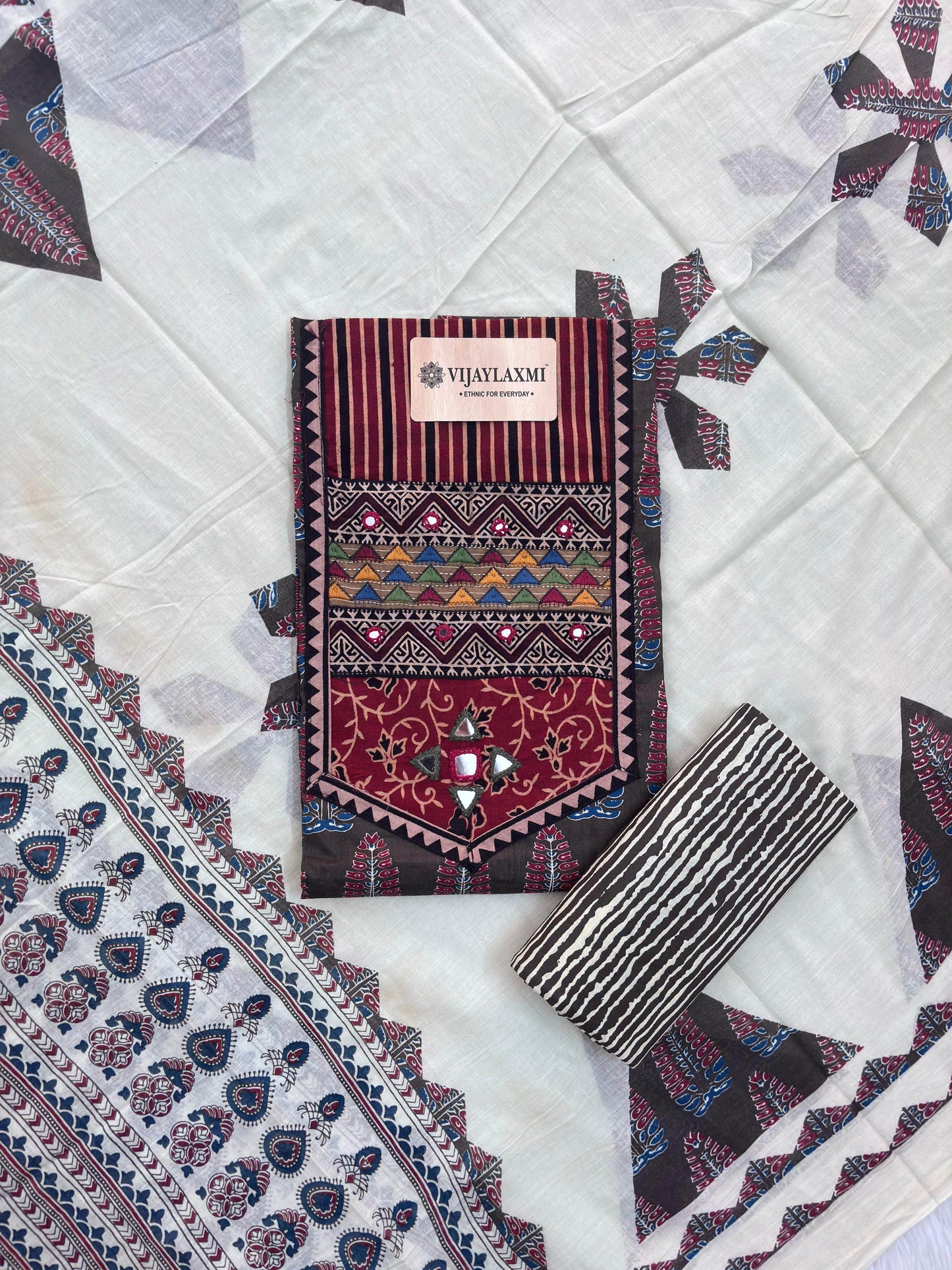 Cotton Suit Material with Cotton Dupatta - Vijay Laxmi