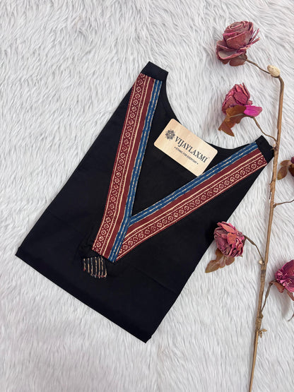 Breathable & Stylish Black Cotton Kurti