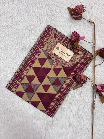 Airy Bagru Cotton Kurti for women rust