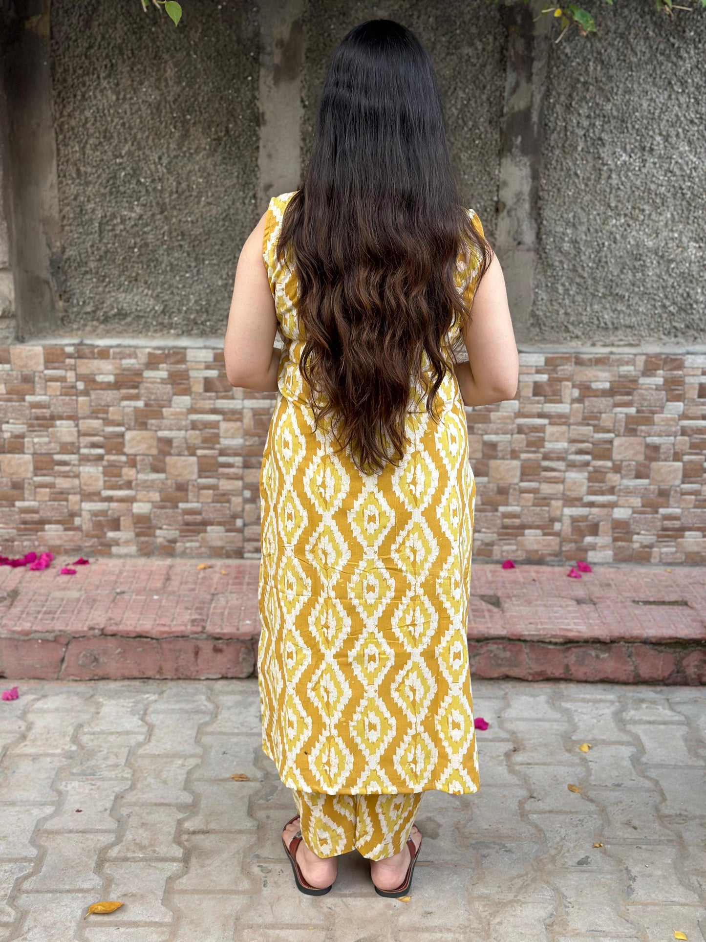 Ikkat cotton breathable kurta pant set