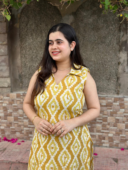 Ikkat cotton breathable kurta pant set