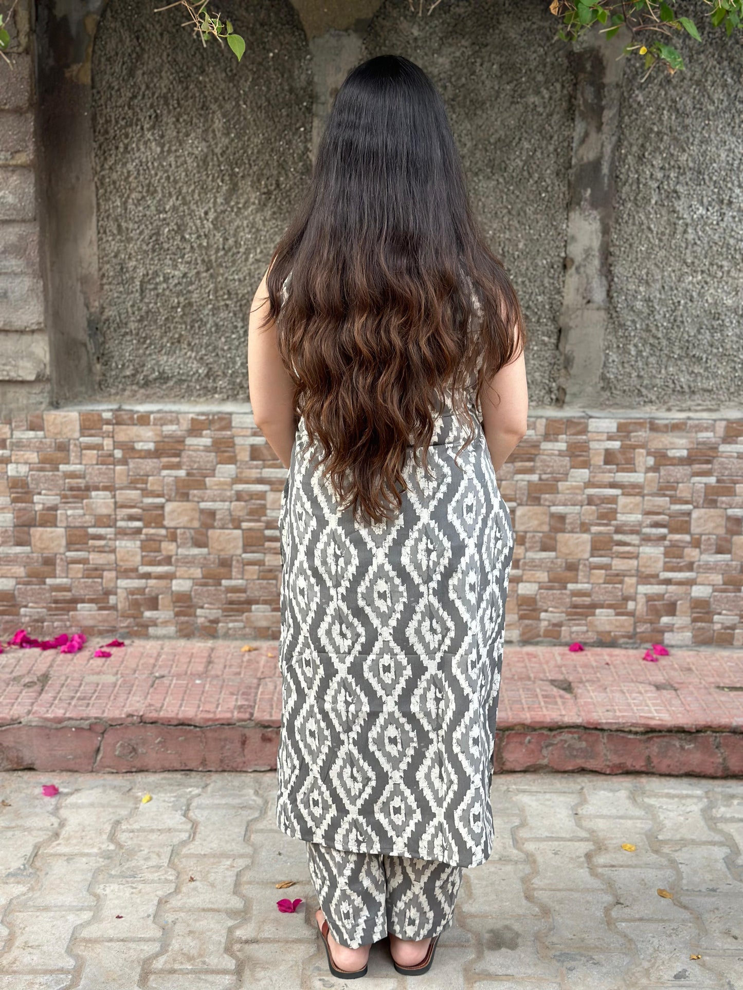 Ikkat cotton breathable kurta pant set