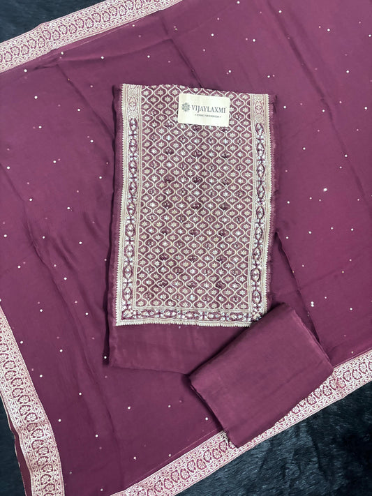 BANARASI SILK UNSTITCHED SUIT