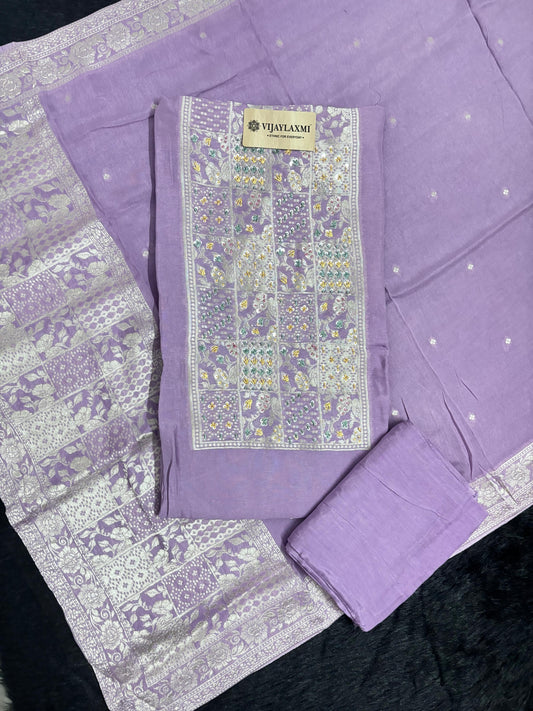 BANARASI SILK UNSTITCHED SUIT