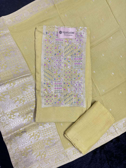 BANARASI SILK UNSTITCHED SUIT