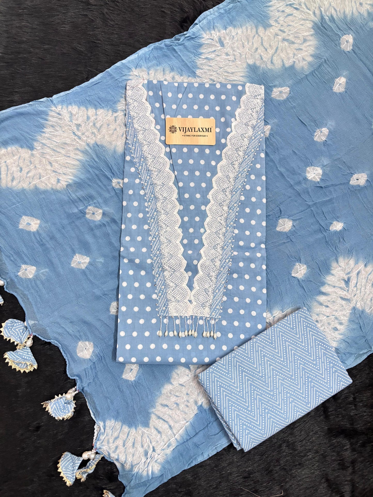 Cotton Suit Material with Chiffon Dupatta