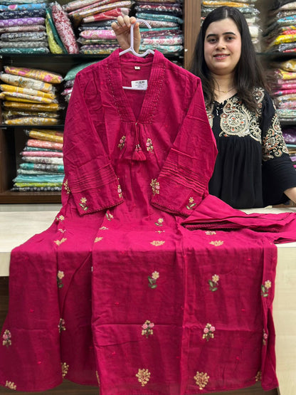 Premium Cotton kurta set for women with dupatta