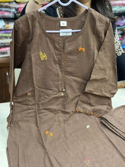 Premium Cotton kurta set for women with dupatta
