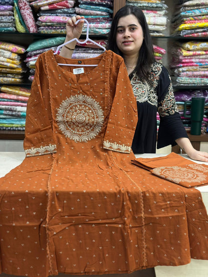 Premium Cotton kurta set for women with dupatta