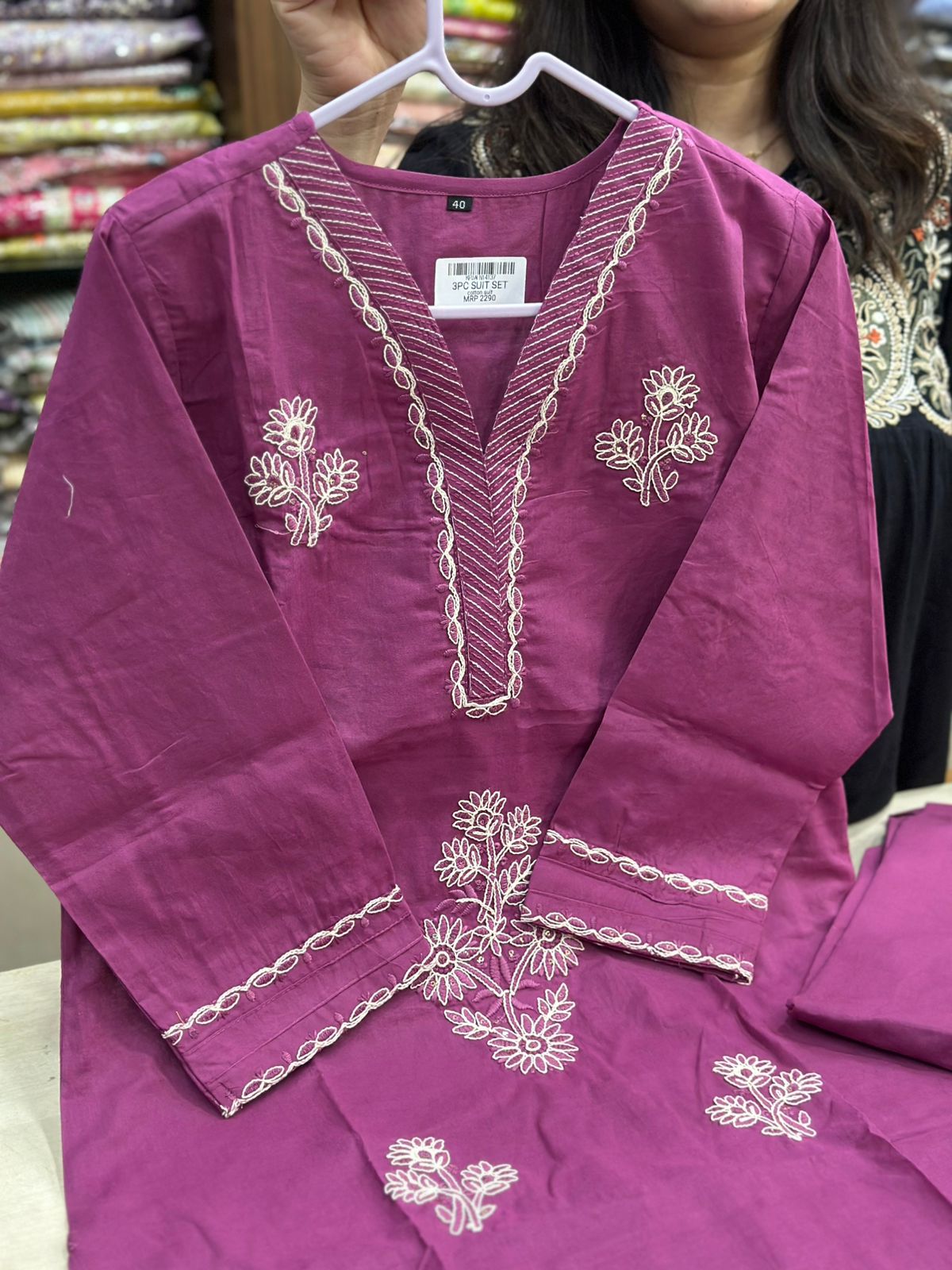 Premium Cotton kurta set for women with doriya  dupatta