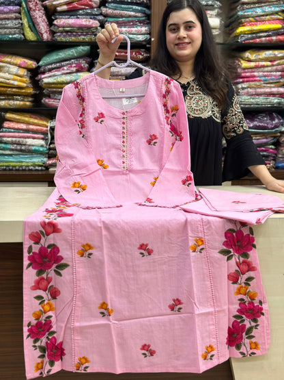 Premium Cotton kurta set for women with dupatta