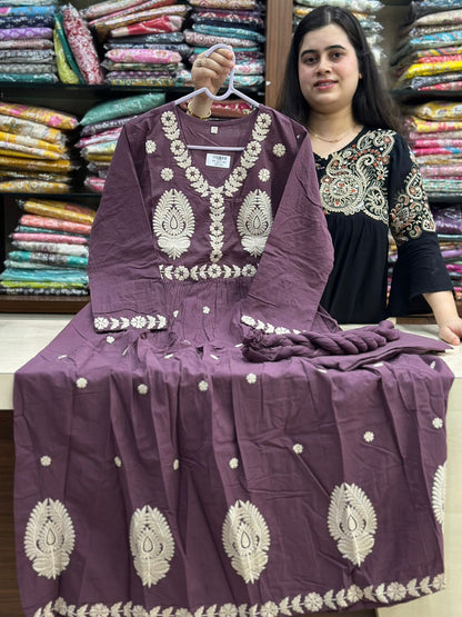 Premium Cotton kurta set for women with dupatta