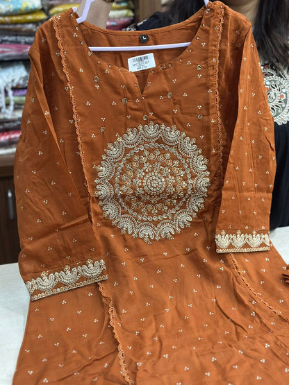 Premium Cotton kurta set for women with dupatta