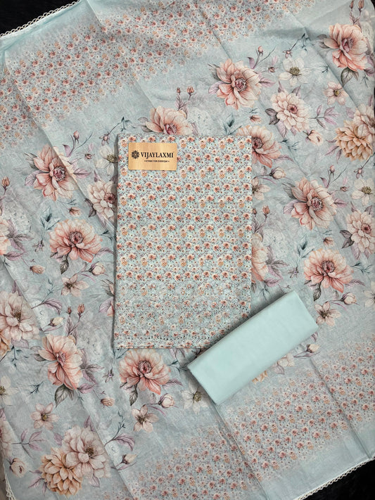 Cotton Suit Material with Cotton Dupatta