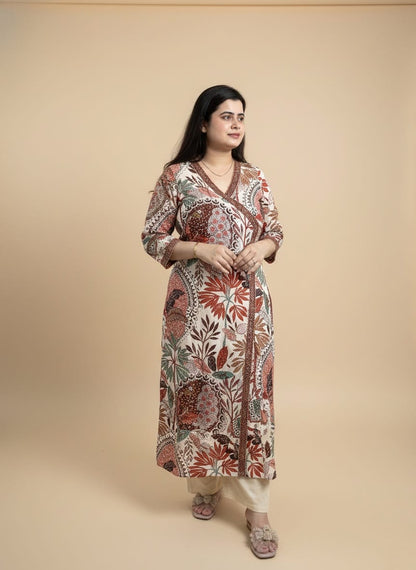 Angrakha Cotton Long kurti- Breathable & Stylish