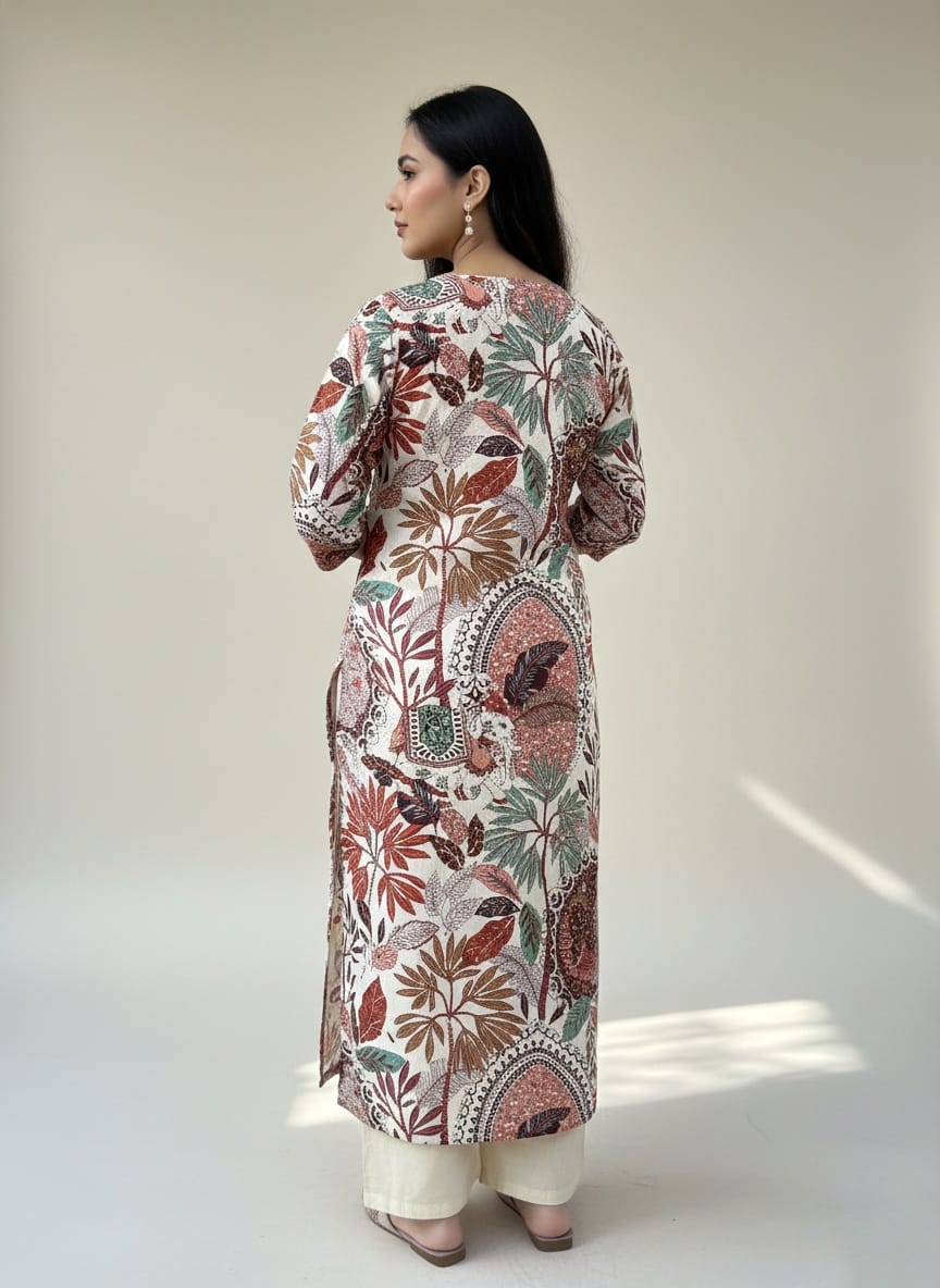 Angrakha Cotton Long kurti- Breathable & Stylish