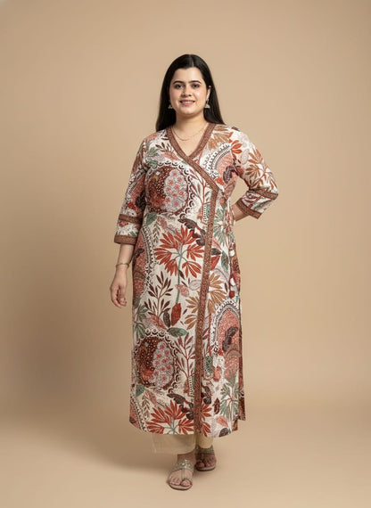 Angrakha Cotton Long kurti- Breathable & Stylish