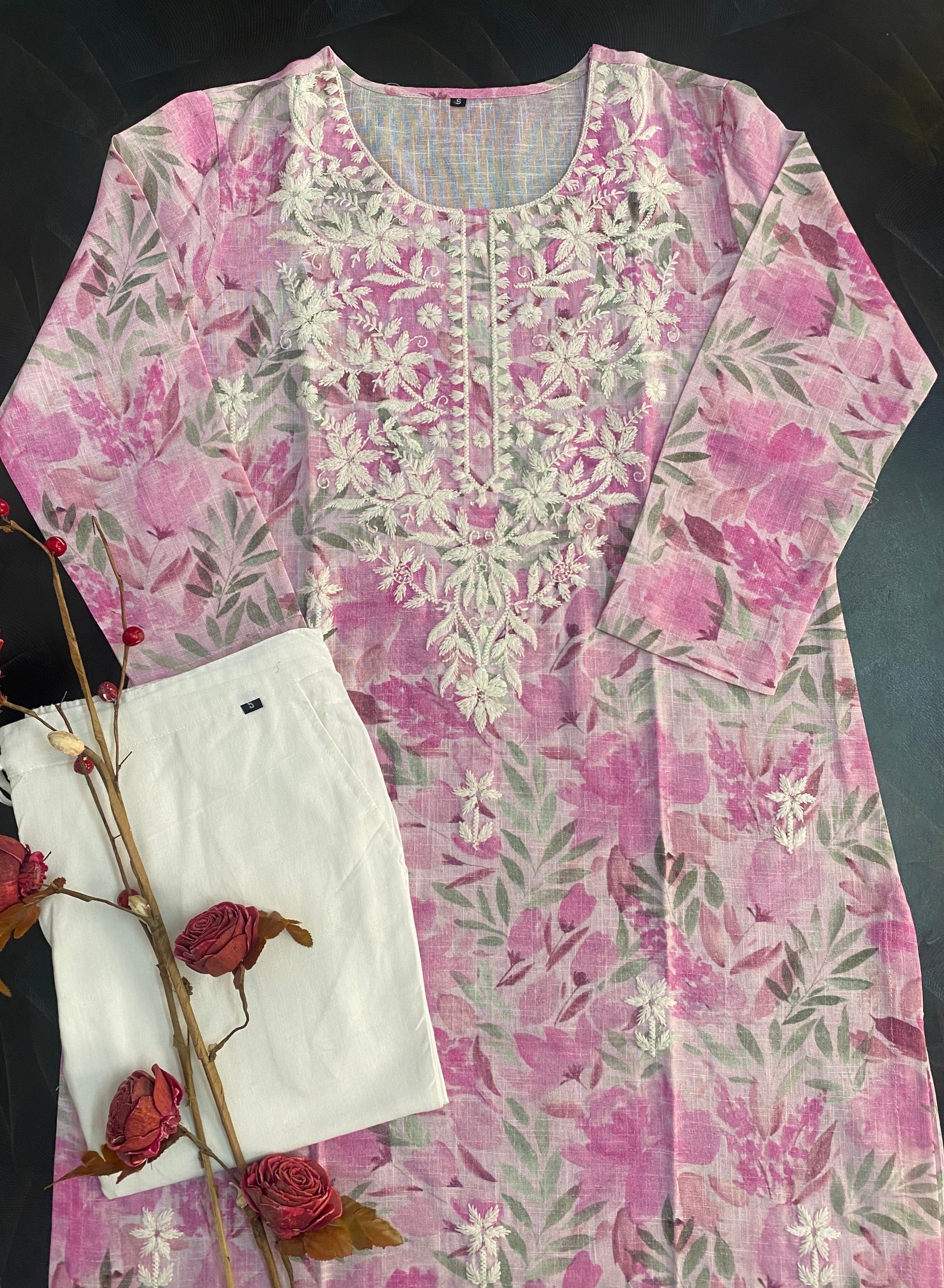 linen cotton suit set
