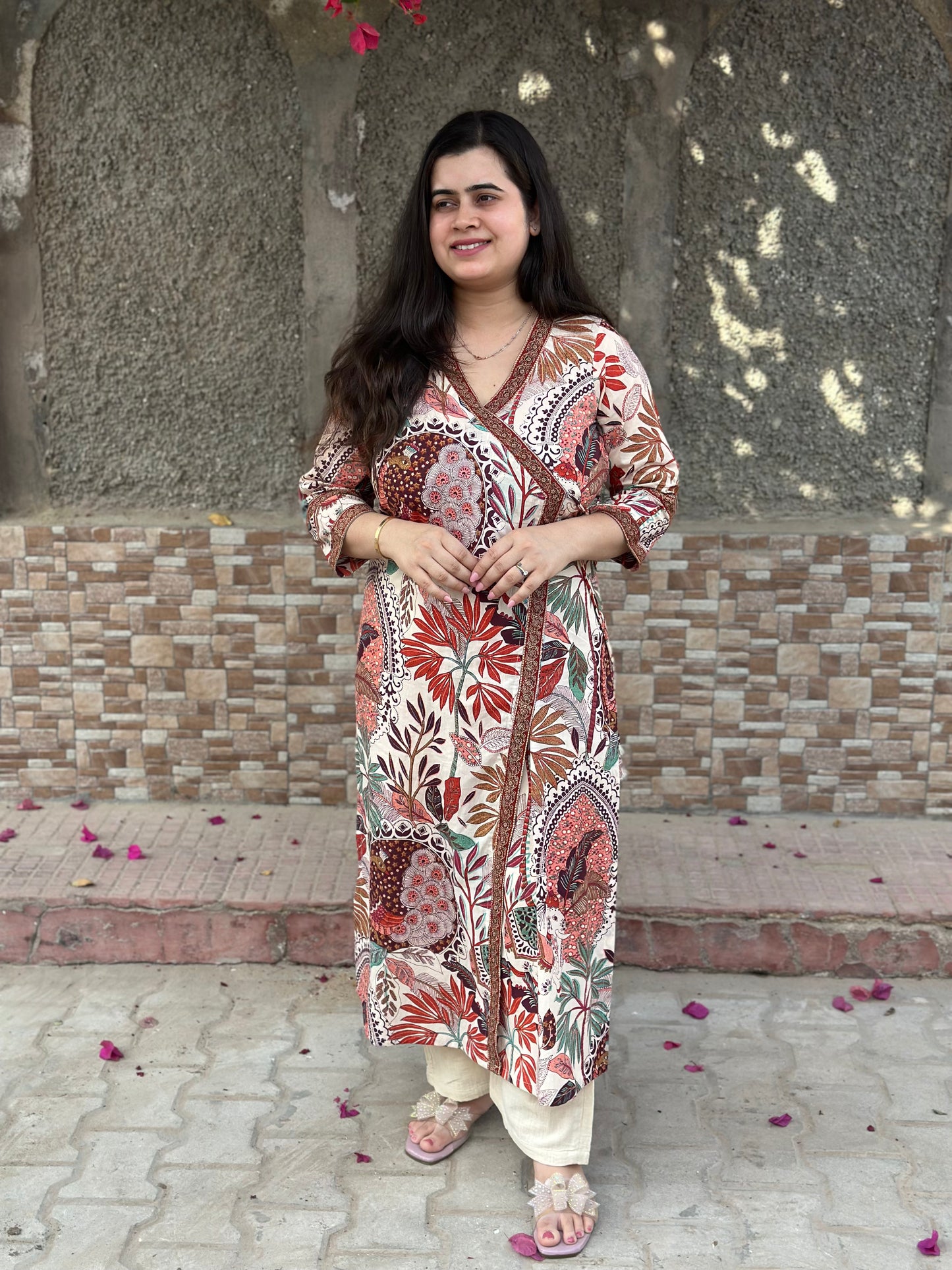 Angrakha Cotton Long kurti- Breathable & Stylish