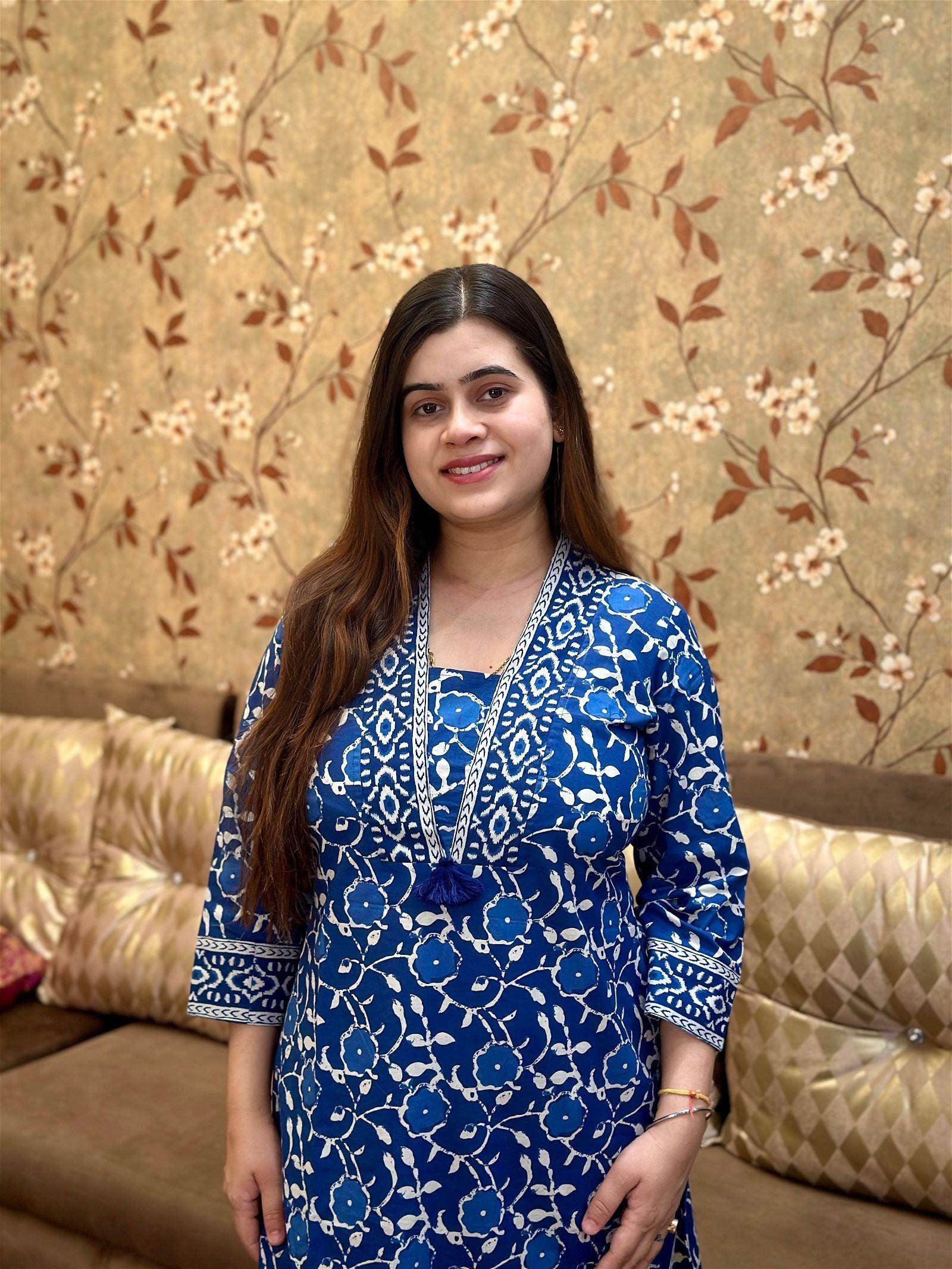 Indigo Cotton Suit For Women - Vijay Laxmi