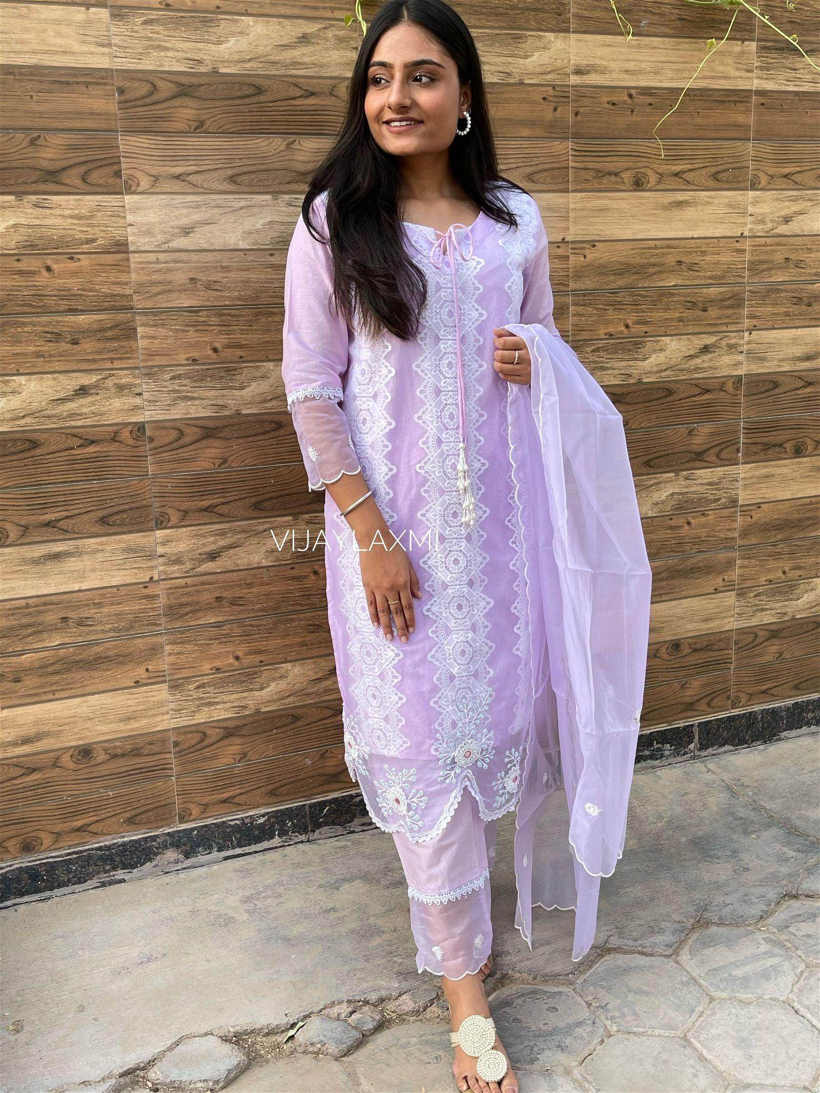 LILAC Organza Suit - Vijay Laxmi