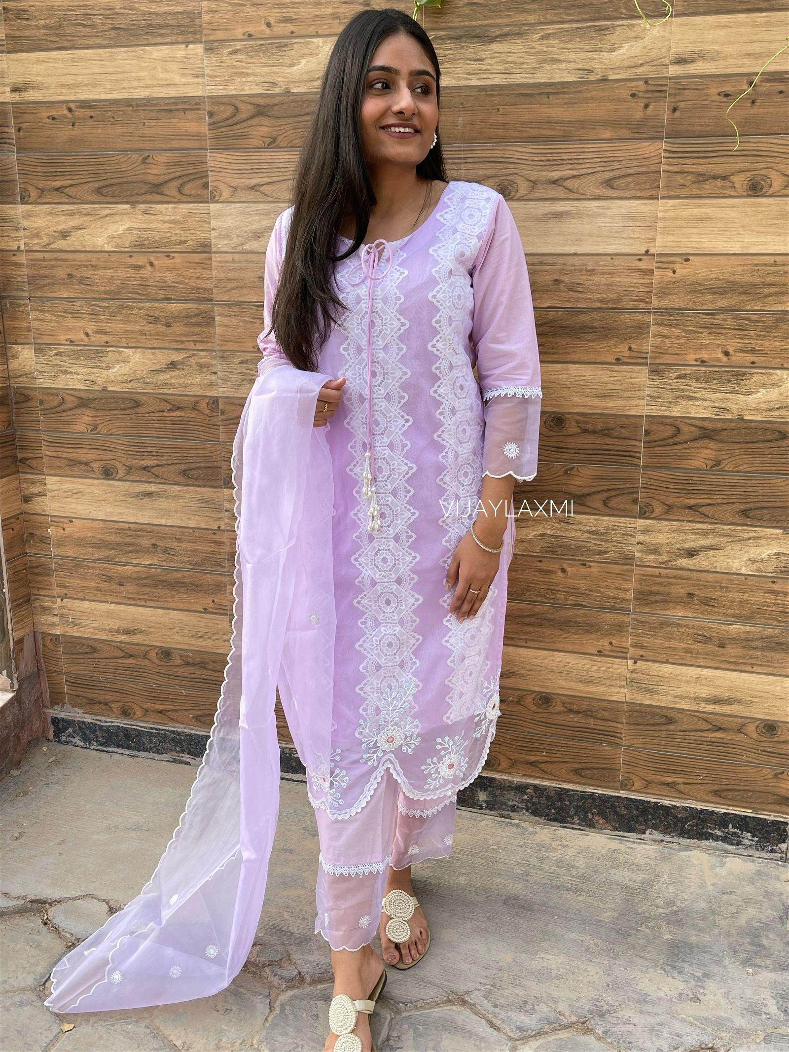 LILAC Organza Suit - Vijay Laxmi