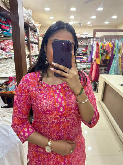 Long Cotton kurti - Vijay Laxmi