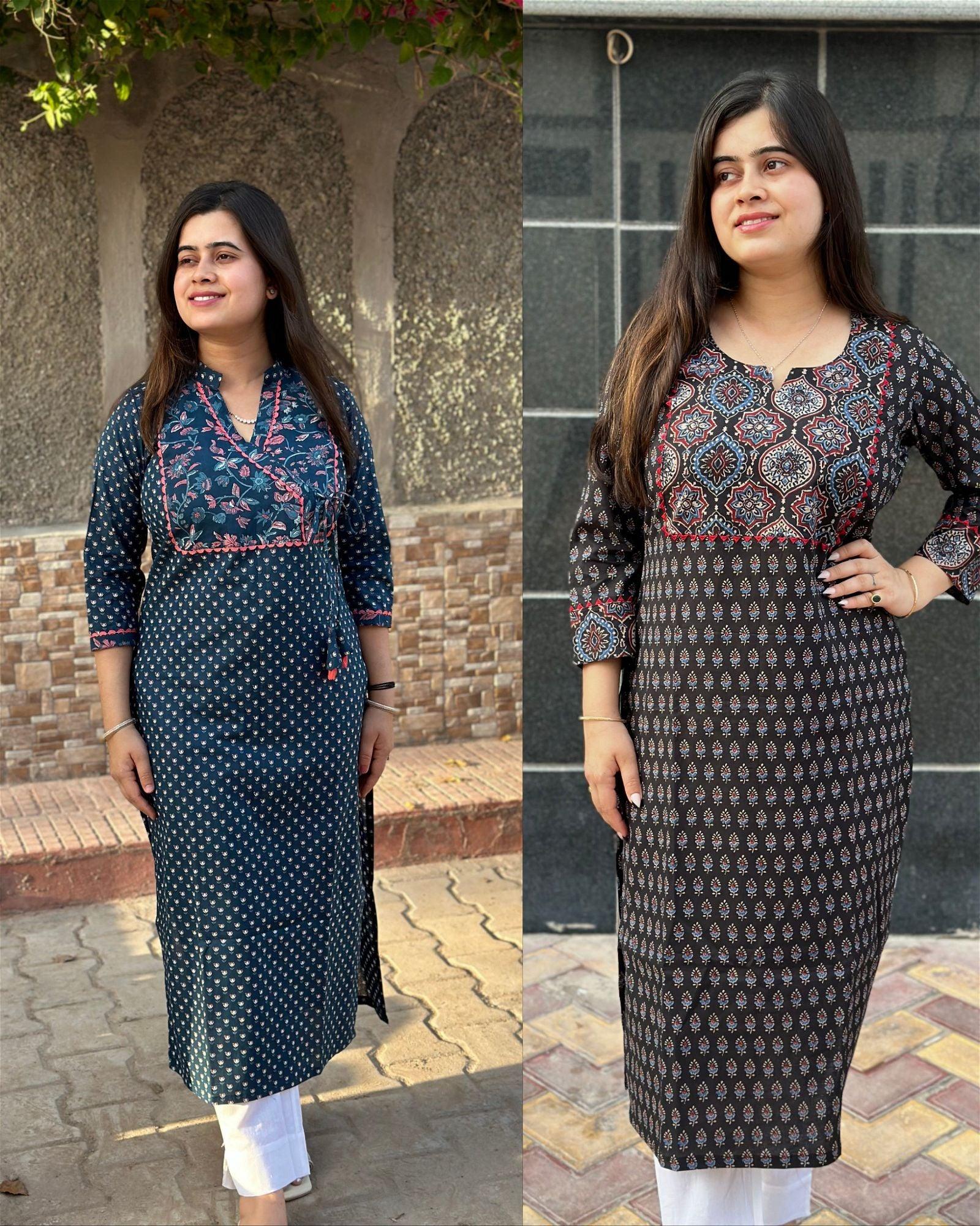 Long cotton kurti bundle of 2 BB - Vijay Laxmi