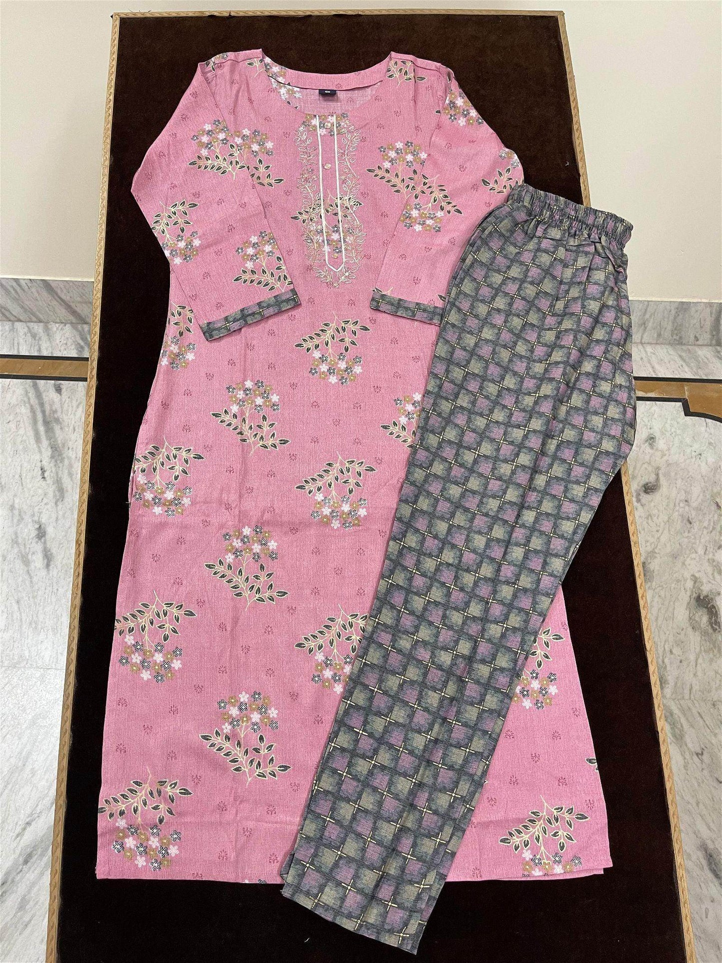 MUSLIN SUIT PNK - Vijay Laxmi