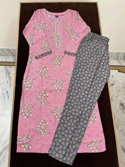 MUSLIN SUIT PNK - Vijay Laxmi