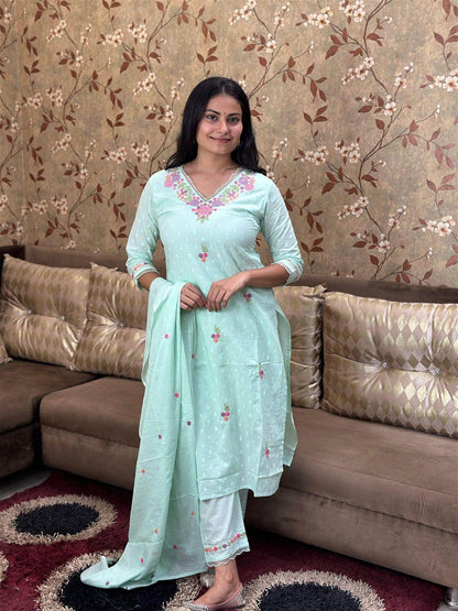 MulMul Cotton Kurta Set For Women - Vijay Laxmi