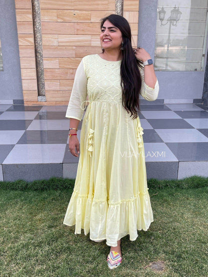 Mul Mul cotton gown - Vijay Laxmi