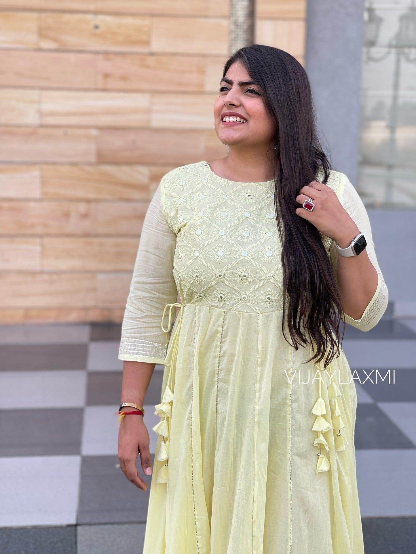 Mul Mul cotton gown - Vijay Laxmi