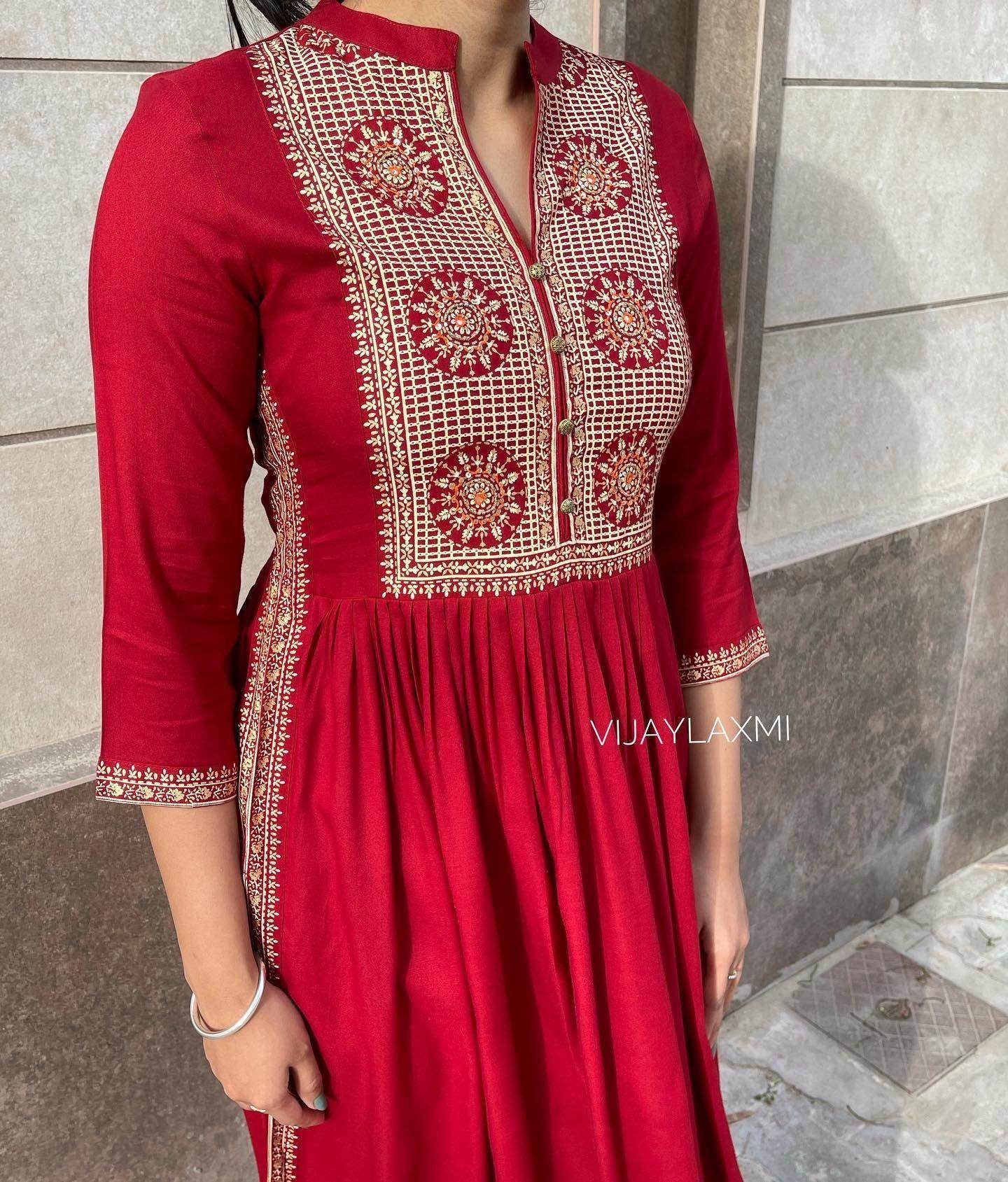 Naira cut Kurti D5 Red - Vijay Laxmi