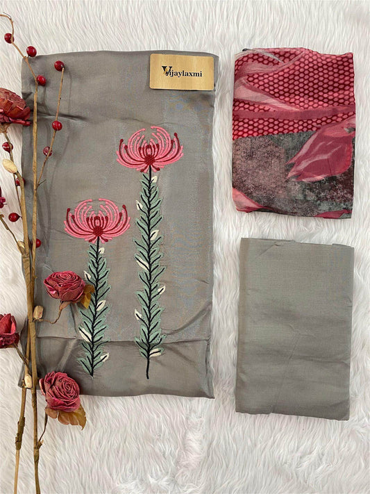 Silk unstitched suit - Vijay Laxmi